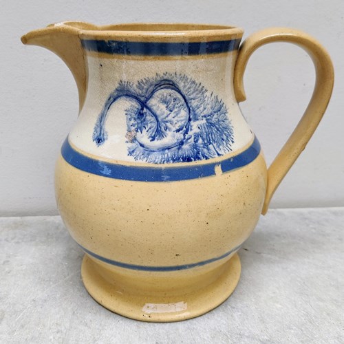 Huge Yellow Ware Mocha Jug