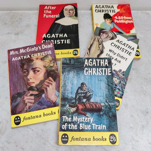 Set Of Five 1950'S Agatha Christie Paperbacks