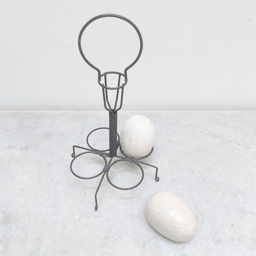 Vintage French Wire Egg Stand