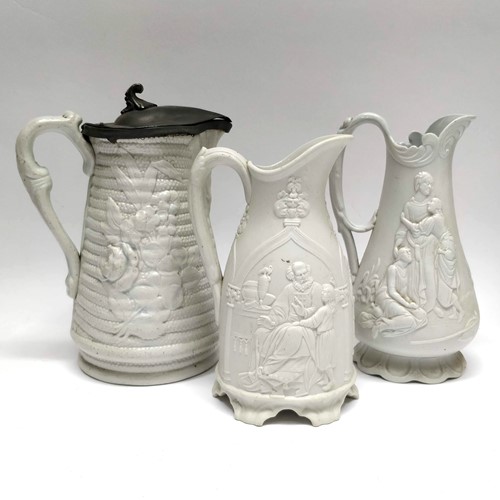 19Th Century Salt Glazed Stoneware Jugs