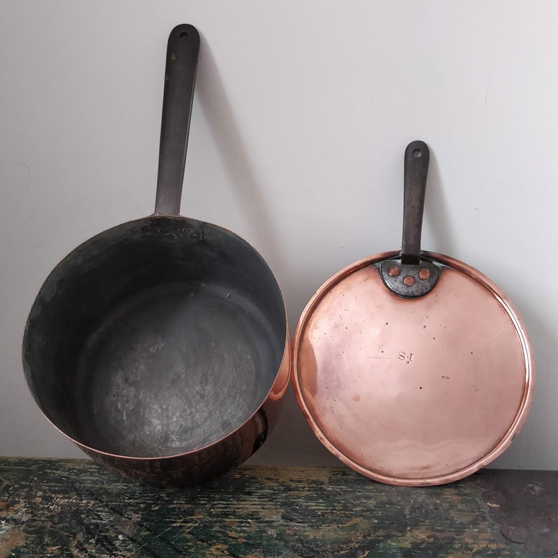 Five English Copper saucepans stamped I.S-general-store-no-2-img-20190712-091629-main-636993140171931673.jpg