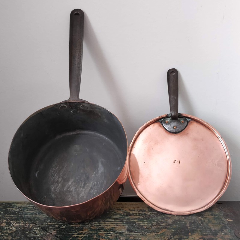 Five English Copper saucepans stamped I.S-general-store-no-2-img-20190712-091942-main-636993138100502879.jpg