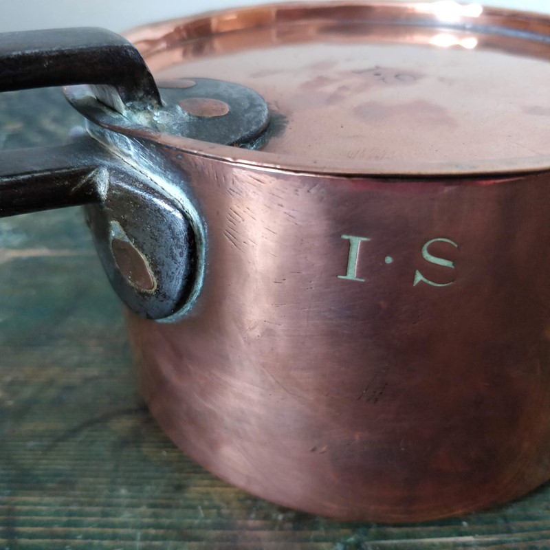 Five English Copper saucepans stamped I.S-general-store-no-2-img-20190712-095011-main-636993133175563543.jpg