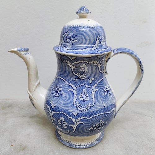 Early 19th Century Blue And White Coffee Pot