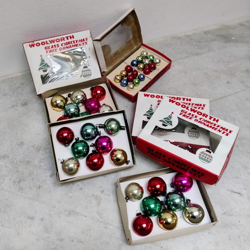 Boxes Of Woolworth 'Glass Christmas Tree Ornaments