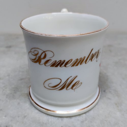 'Remember Me' Hand Painted C19th Floral Mug