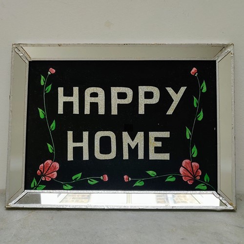 'Happy Home' Tinsel Picture In Mirror Frame