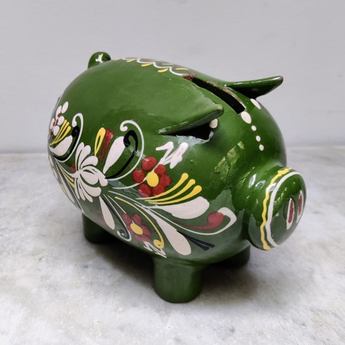 Huge Folk Art Piggy Bank