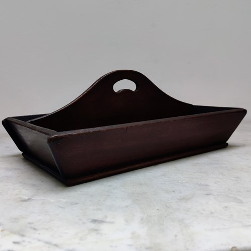 19Th Century Dark Fruitwood Cutlery Tray