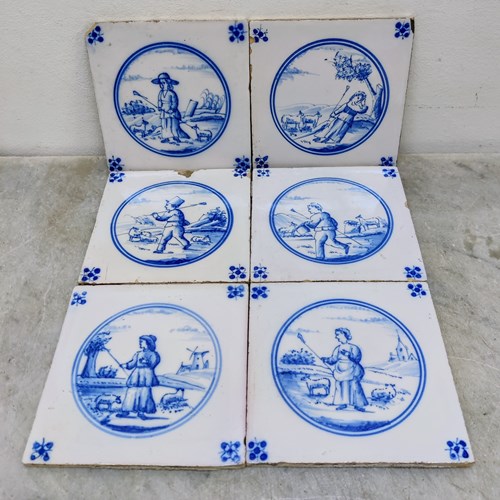 19Th Century Delft Tiles