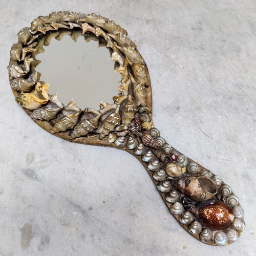 Antique Shell Hand Mirror