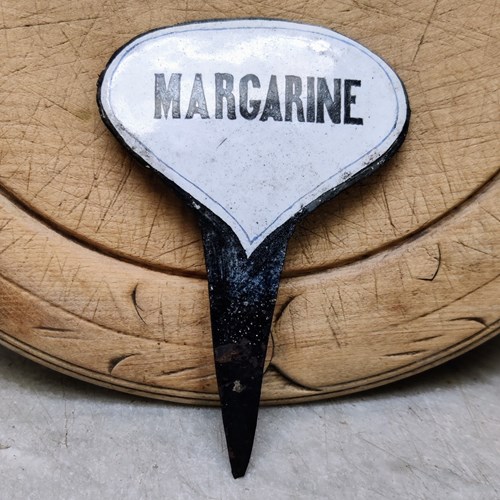 Early C20th 'Margarine'- Enamel Shop Label