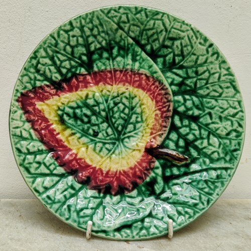 C19th Majolica Leaf Plate