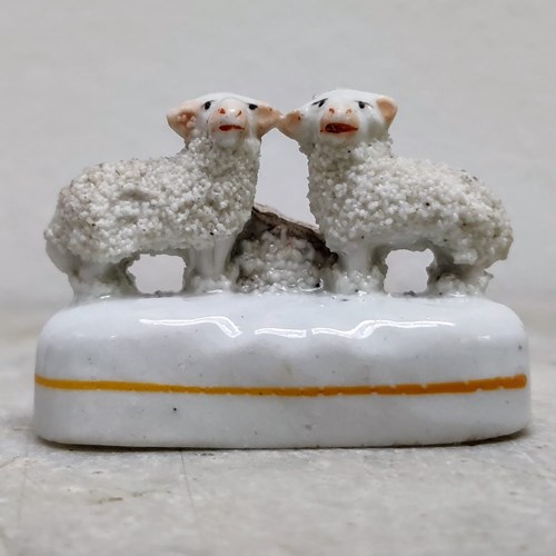 Tiny Little C19th Staffordshire Lambs