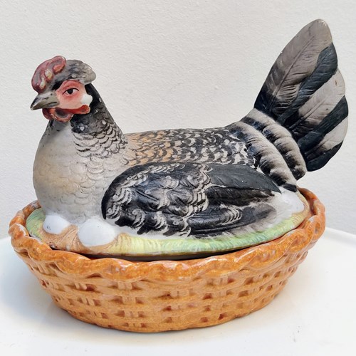 Lovely Bisque Painted Hen