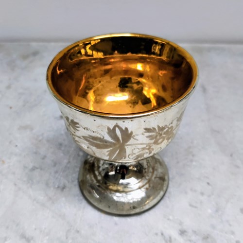 Gold Lined Mercury Glass Bowl