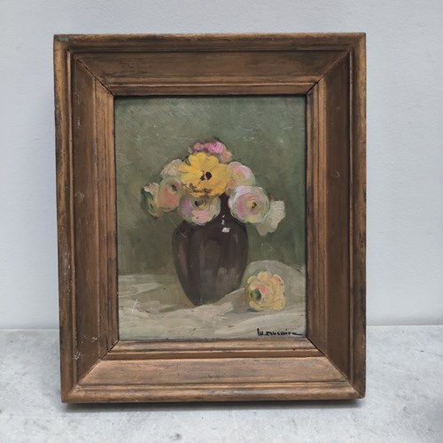Charming French Oil Of Flowers 'Juin '32'
