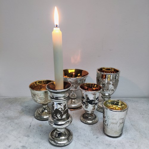 Mercury Glass Candle Stick