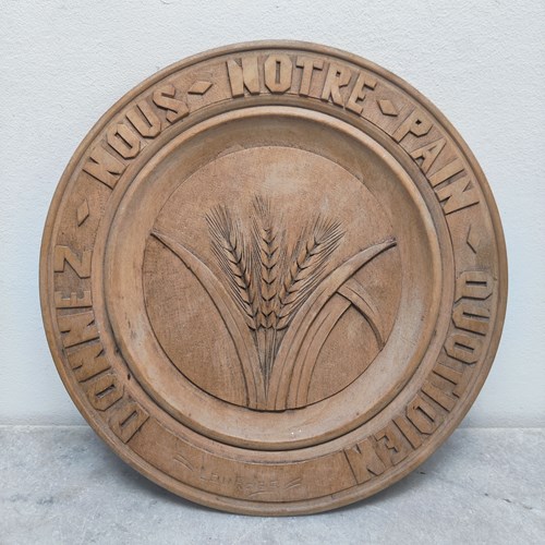 Carved French Bread Board 'Donnez-Nous'