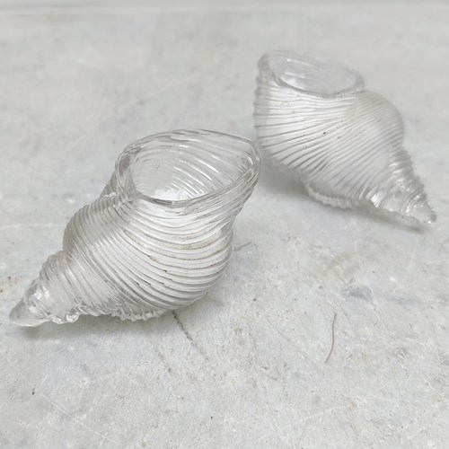 Pair Of Cut Glass ‘Shell’ Salts