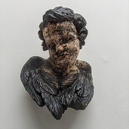Late 18Th Century Continental Carved Cherub/Putto