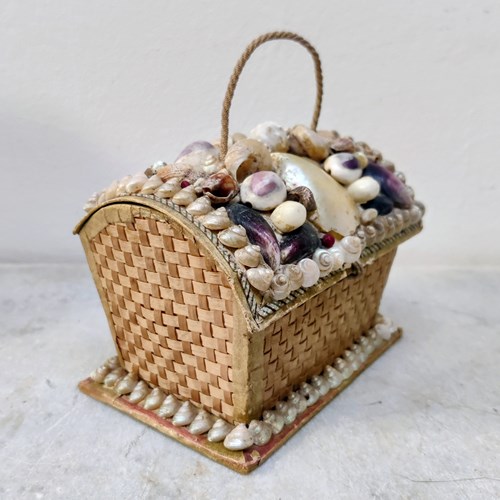 Antique Shell Basket