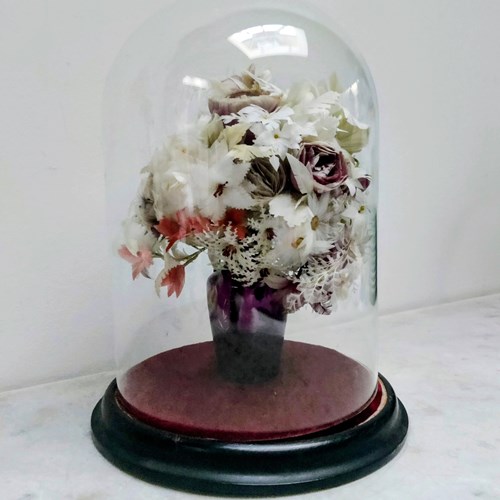 Feather ‘Bouquet Of Flowers’ In A Glass Dome 