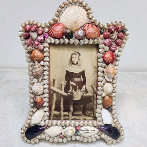 Pretty Little 19Th Century Shell Frame