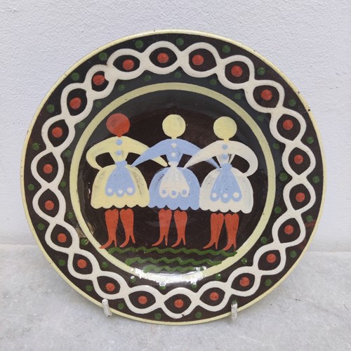 Vintage Folk Art 'Pezdisovce' Ceramic Plate