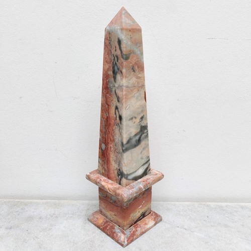 Large & Heavy ‘Rose’ Marble Obelisk 
