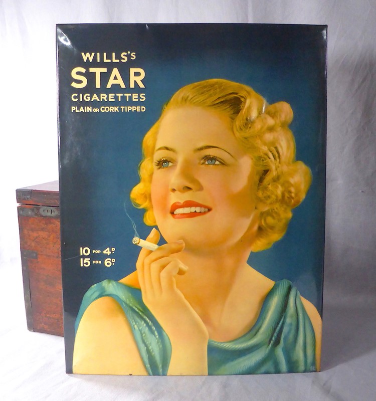 Wills's Star Cigarettes Advertising Sign-ginger-tom-s-curious-eclectic-ce611a-hoarde-main-637618006770910510.JPG