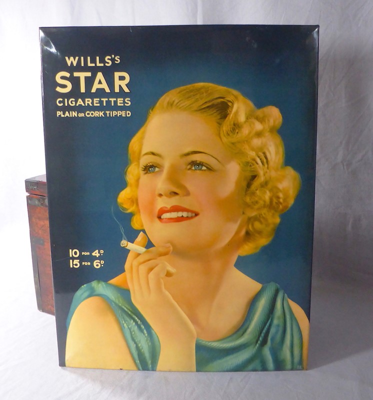 Wills's Star Cigarettes Advertising Sign-ginger-tom-s-curious-eclectic-ce611e-hoarde-main-637618006782316649.JPG