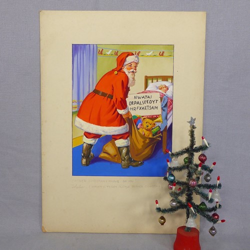 Original Watercolour Of Father Christmas