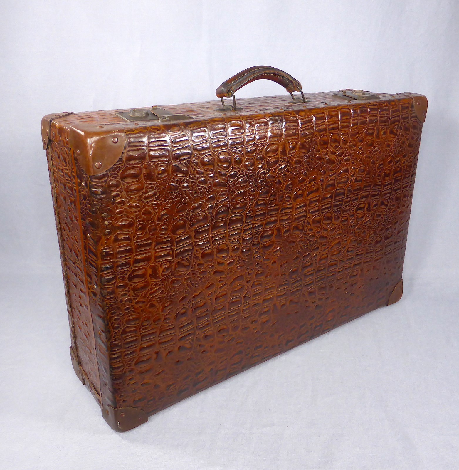 Faux Crocodile Skin Suitcase - The Hoarde Vintage