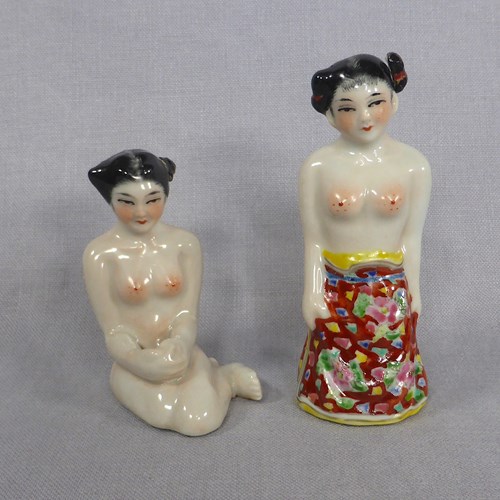 Pair Of Chinese Naked Lady Scent Bottles