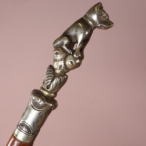 Edwardian Dog Topped Riding Crop