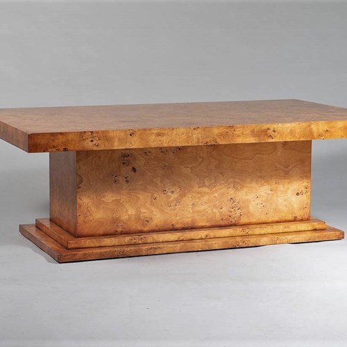 Mid-Century Modern Birdseye Maple Large Rectangular Coffee Table