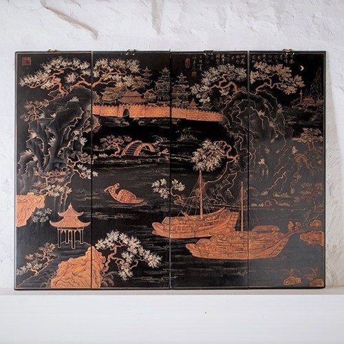 19Th Century Wooden Chinese Wall Décor 