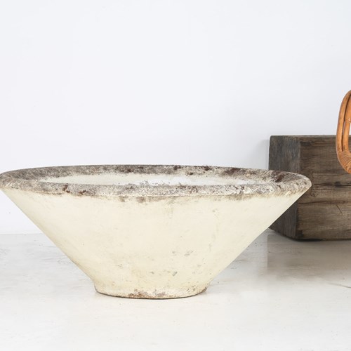 A Large 1960S Mid Century Modernist Concrete Planter In The Manner Of Willy Guhl