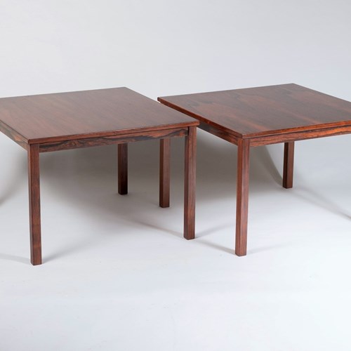 Pair Of 1960/70S Mid Century Modern Danish Rosewood Square Coffee Tables