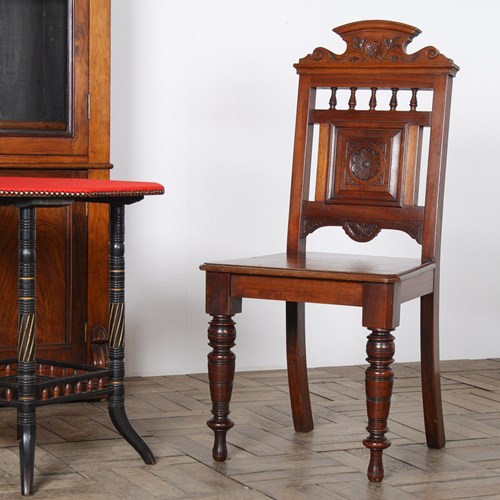 Aesthetic Movement Mahogany Occasional Hall Chair