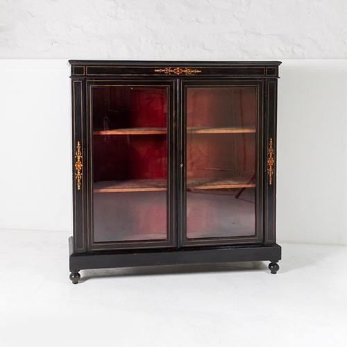 Ebonised victorian aesthetic pier cabinet