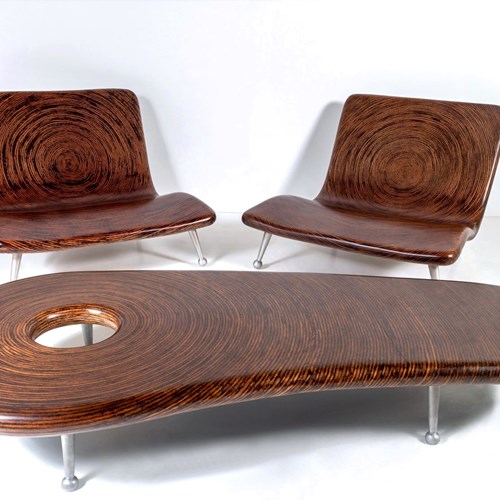 Designer Clayton Tugonon Coconut Lounge Chair And Table Set | Coco Twig By Snug