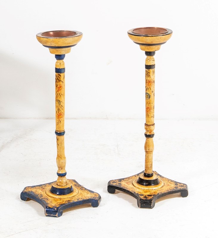 A pair of hand painted floor standing ashtrays-greencore-design-floor-standing-ashtrays-hand-painted-jesso-floral-design-13-main-637489934354669886.jpg