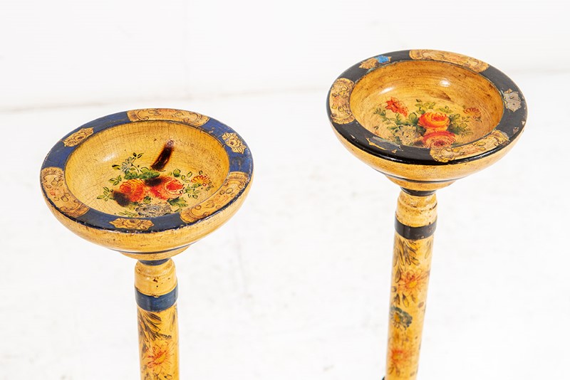A pair of hand painted floor standing ashtrays-greencore-design-floor-standing-ashtrays-hand-painted-jesso-floral-design-5-main-637489935224665315.jpg