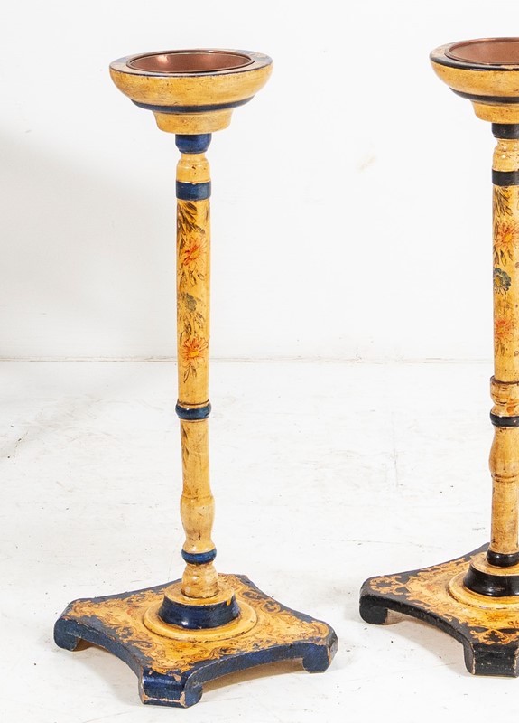 A pair of hand painted floor standing ashtrays-greencore-design-floor-standing-ashtrays-hand-painted-jesso-floral-design-6-main-637489935228102447.jpg