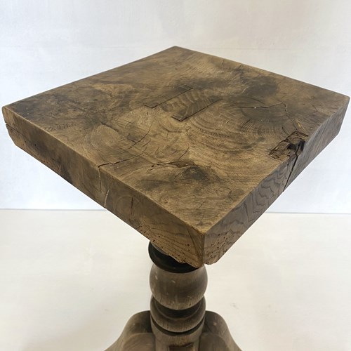 French Oak Plinth Pedastal Table, Decorative Plant Stand Or Sculpture Display