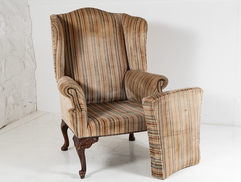 Stylish George Iii Style Wing Back Armchair-greencore-design-george-iii-style-wing-back-armchair-with-striped-upholstery-4-main-637616106943955431.jpg