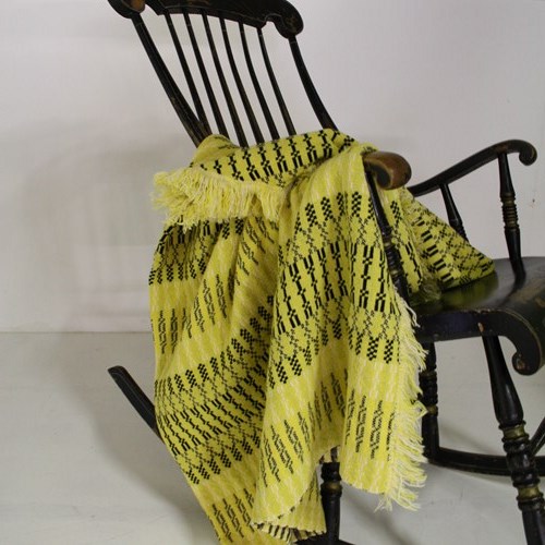 Welsh Wool Tapestry Blanket - Yellow & Black