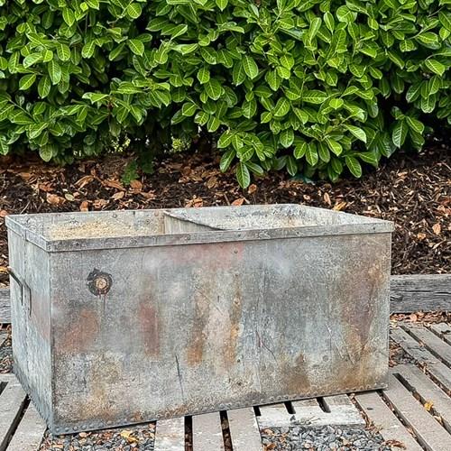 Large Reclaimed Heavy Gauge Rivetted Galvanised Steel Water Tank Planter